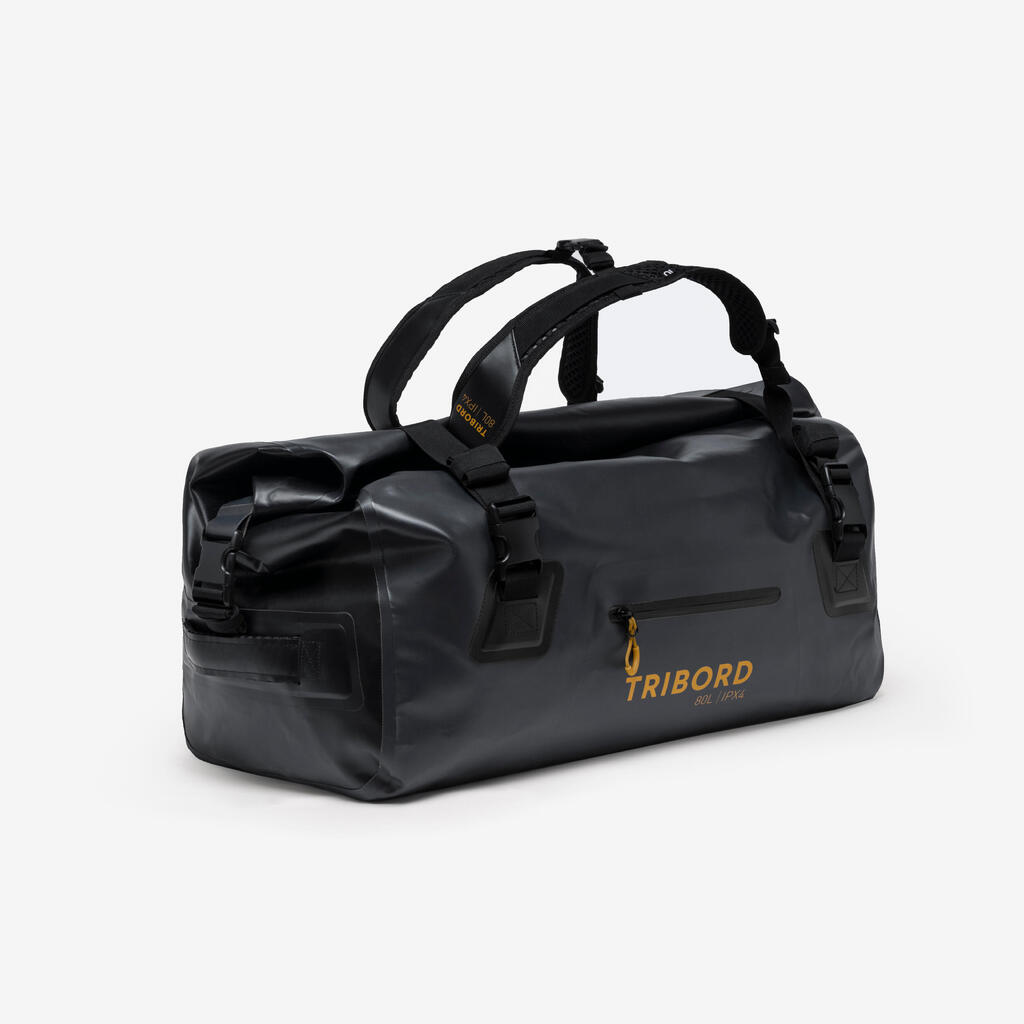 Torba za jedrenje vodootporna 80 L - žuto/crna