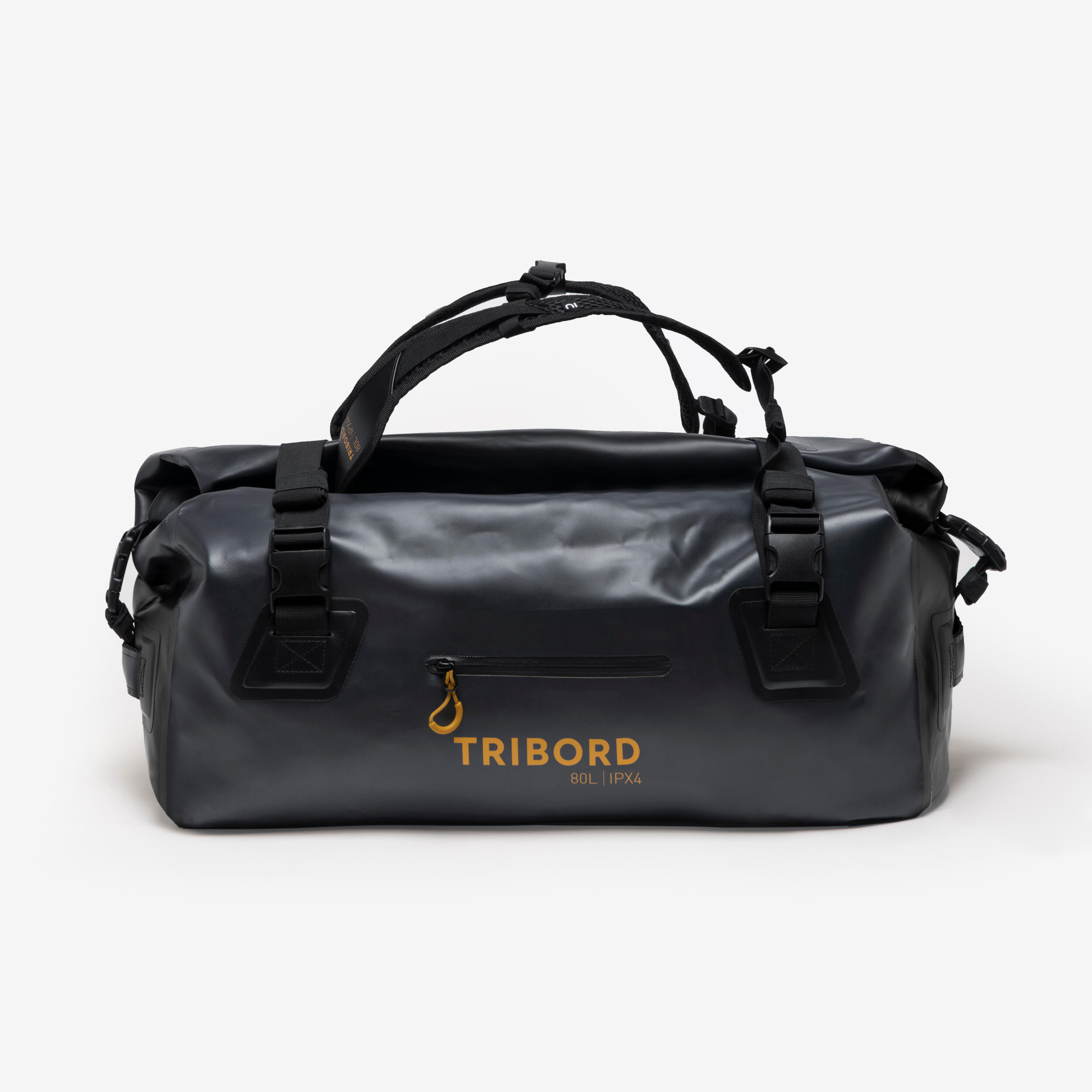 TRIBORD Waterproof duffle bag - 80 L travel bag Anthracite black