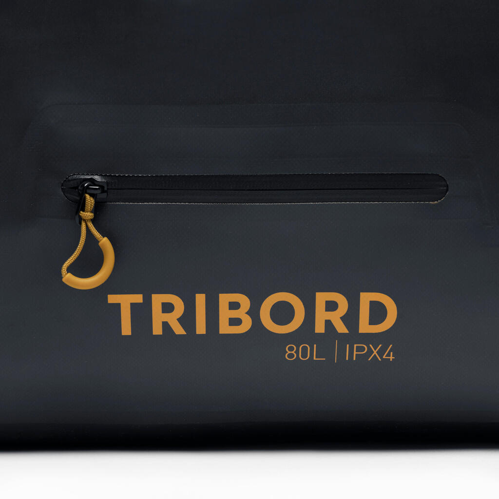 Torba za jedrenje vodootporna 80 L - žuto/crna
