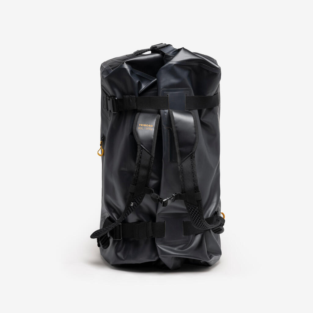 Waterproof duffle bag - travel bag 80 L yellow black