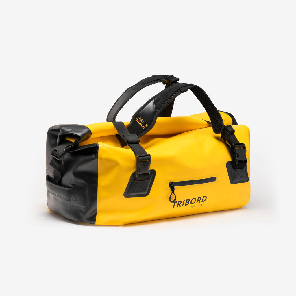 Torba za jedrenje vodootporna 80 L - žuto/crna