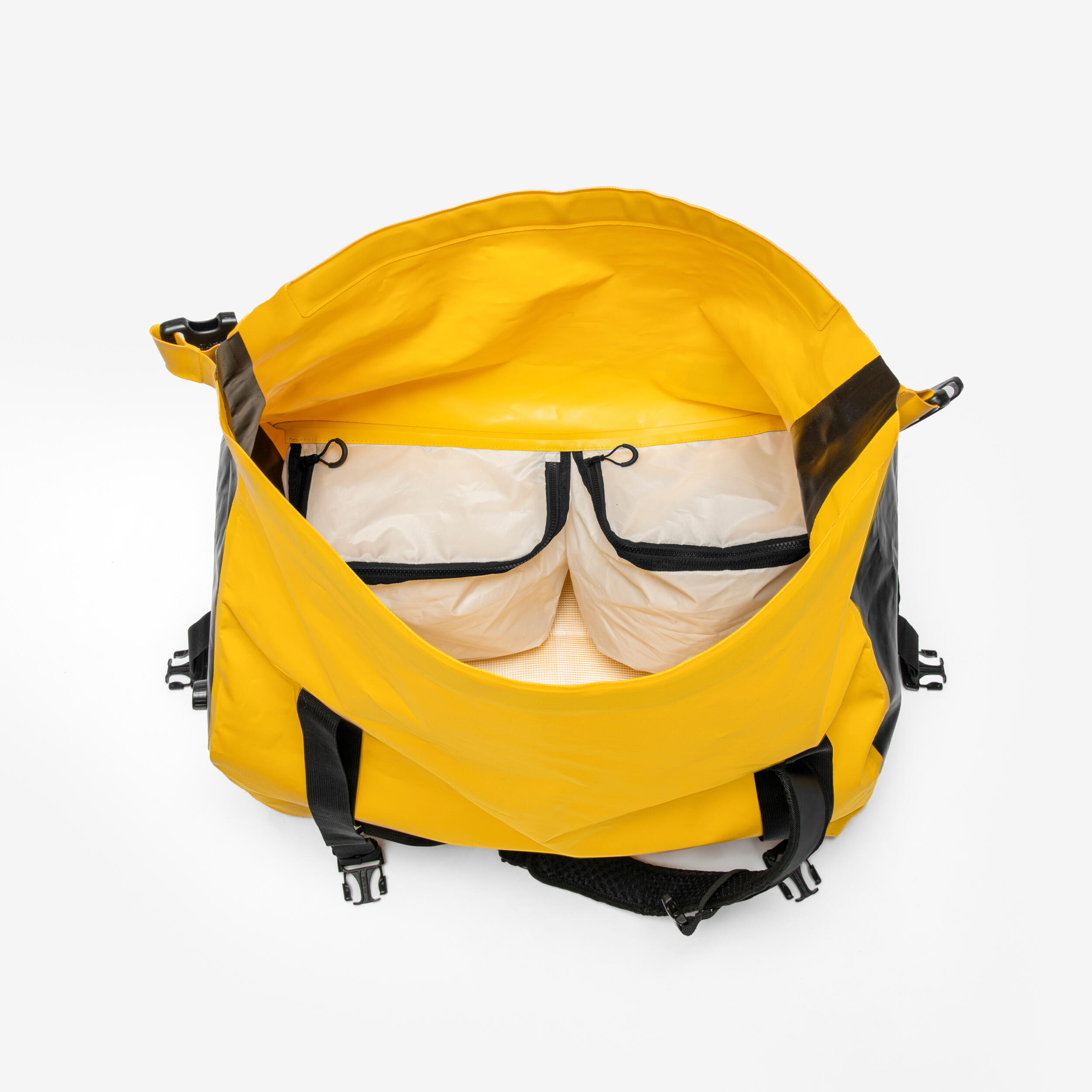 Waterproof duffle bag - travel bag 80 L yellow black 3/8