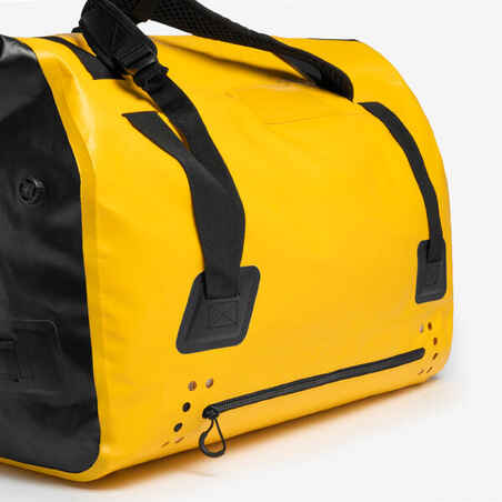 Neperšlampantis kelioninis krepšys, 80 l talpos, geltonos ir juodos spalvos