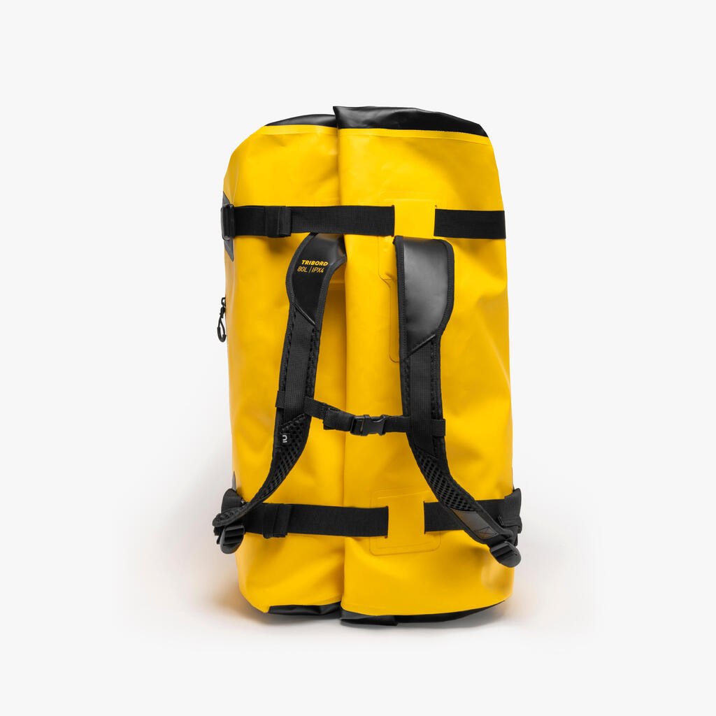 Torba za jedrenje vodootporna 80 L - žuto/crna