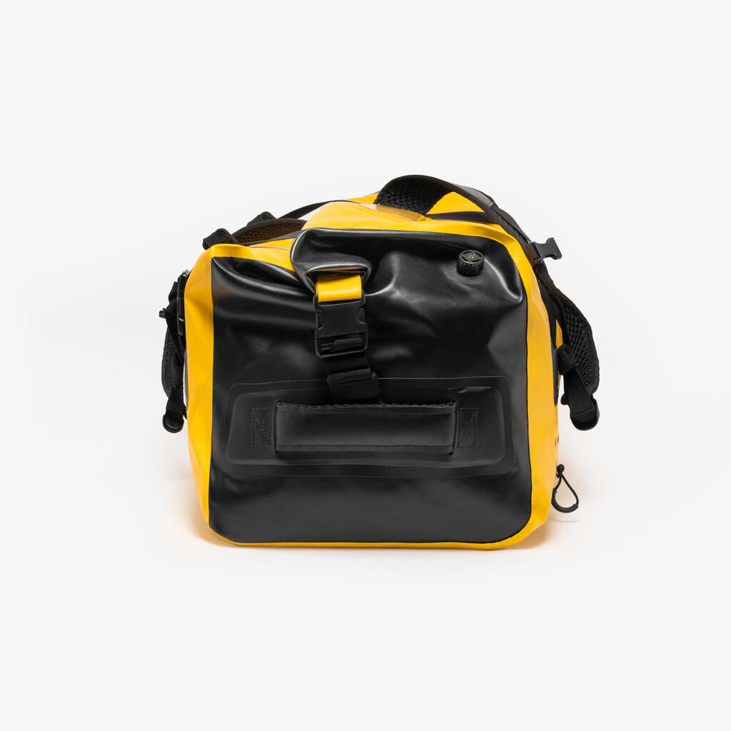 Neperšlampantis kelioninis krepšys, 80 l talpos, geltonos ir juodos spalvos