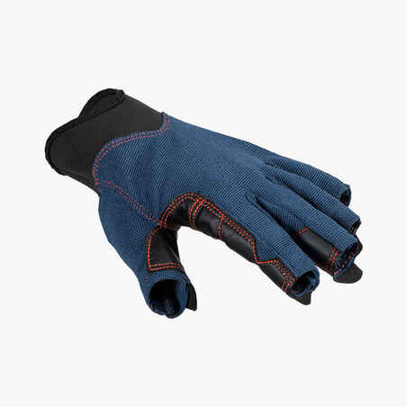 Temno modre rokavice brez prstov 500 za odrasle