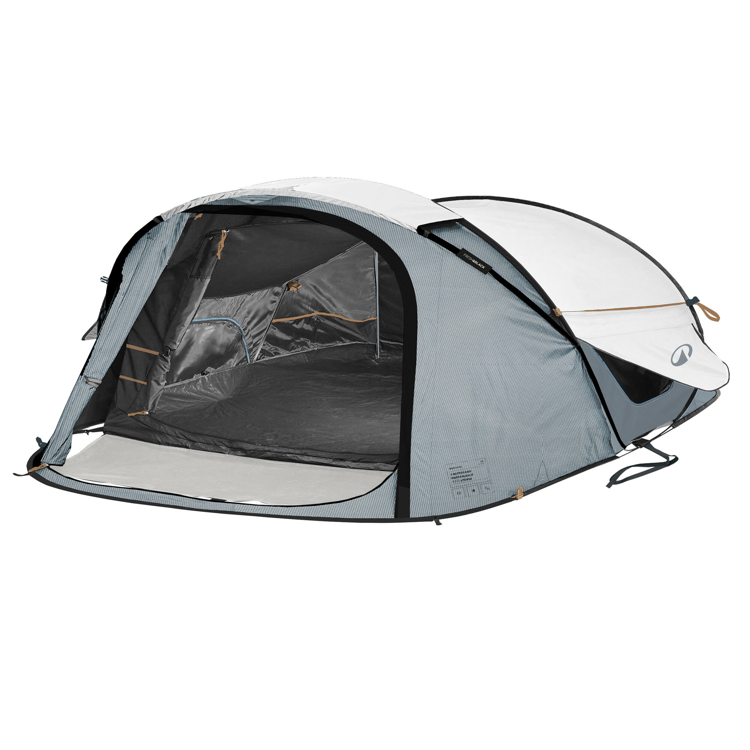 Camping Tent 3-person, 2 Seconds 3 XL Fresh & Black - QUECHUA