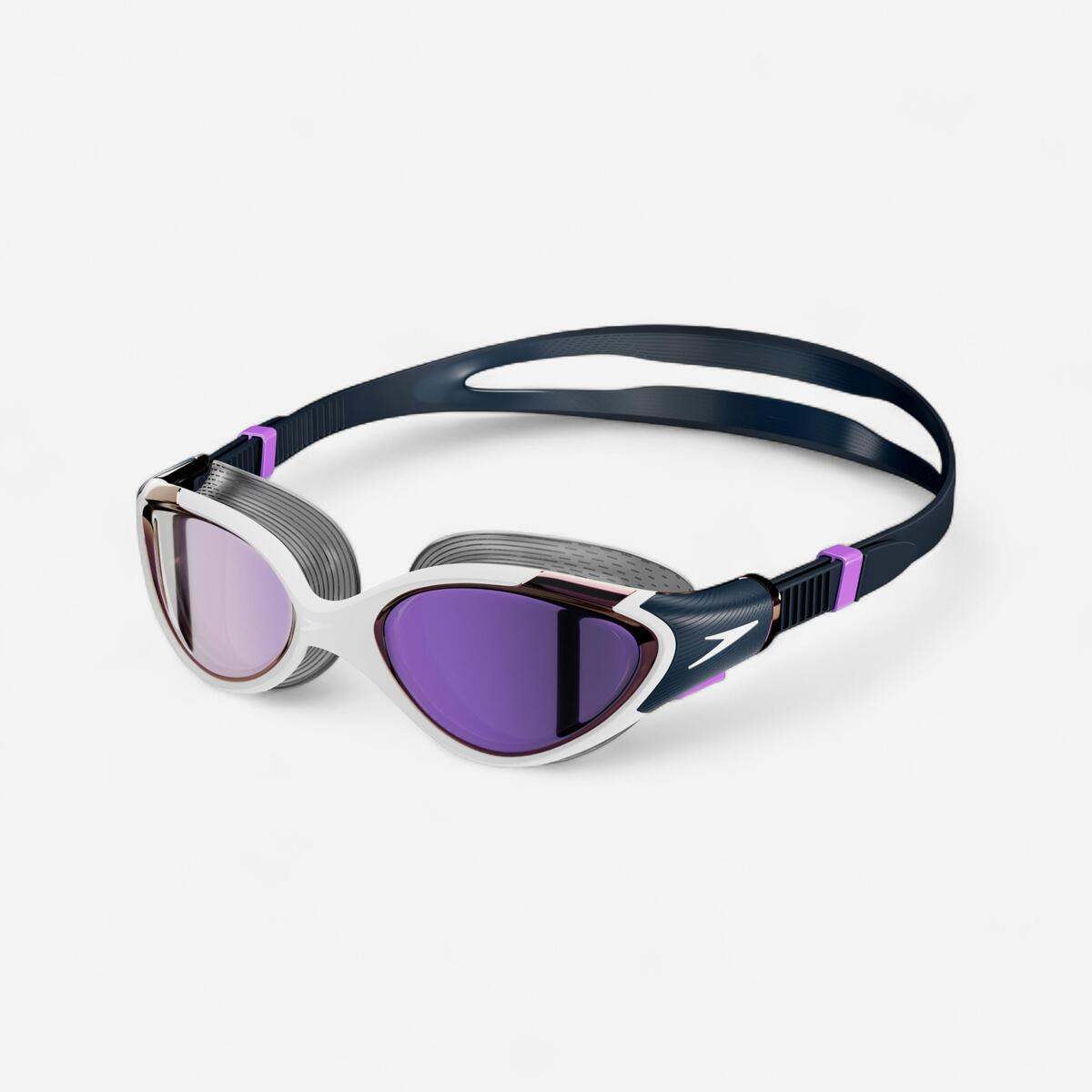 Lunettes de Natation SPEEDO BIOFUSE 2.0 Femme Verres Miroir Bleues Foncées Blanc