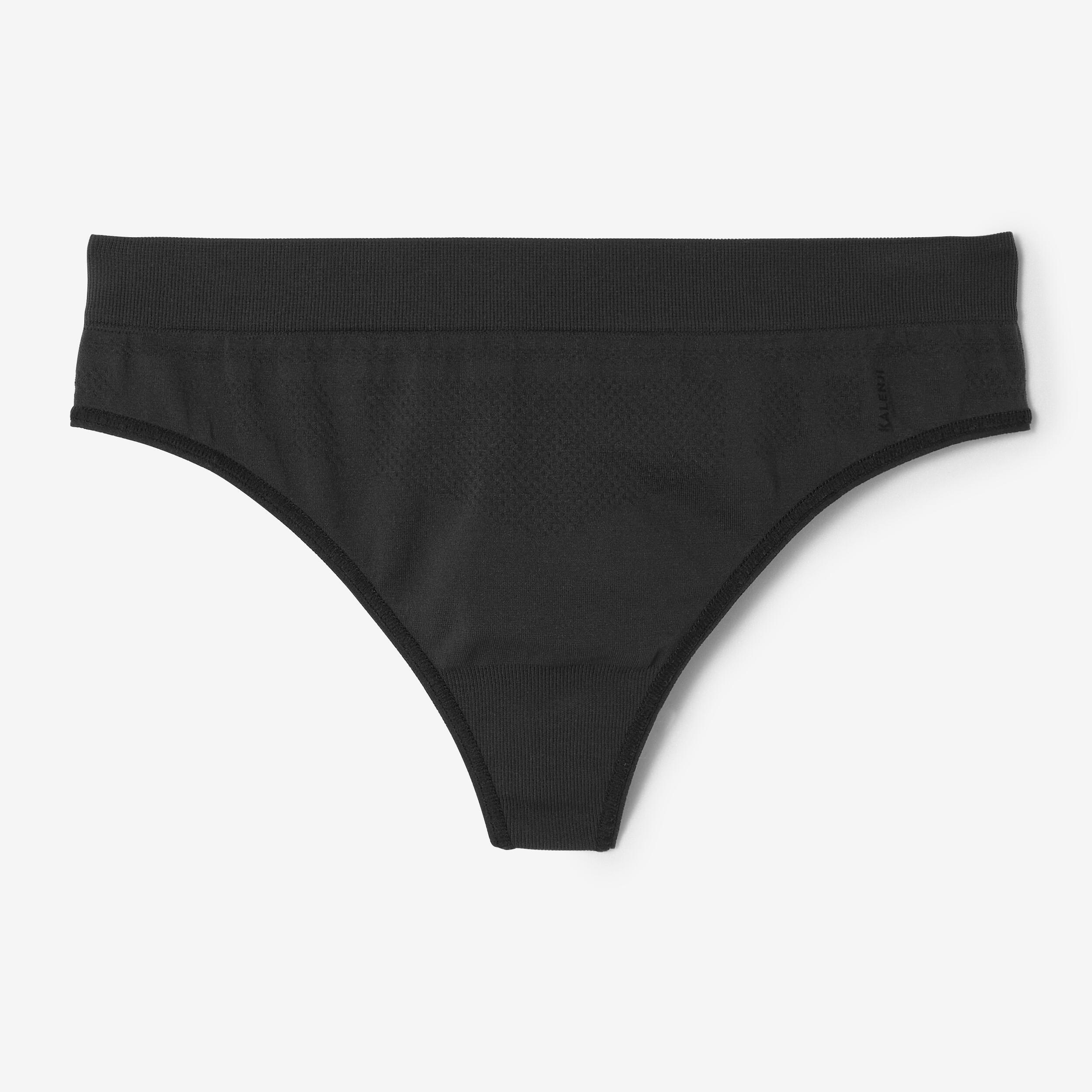 KALENJI Women's Seamless Thong - Ebony Black