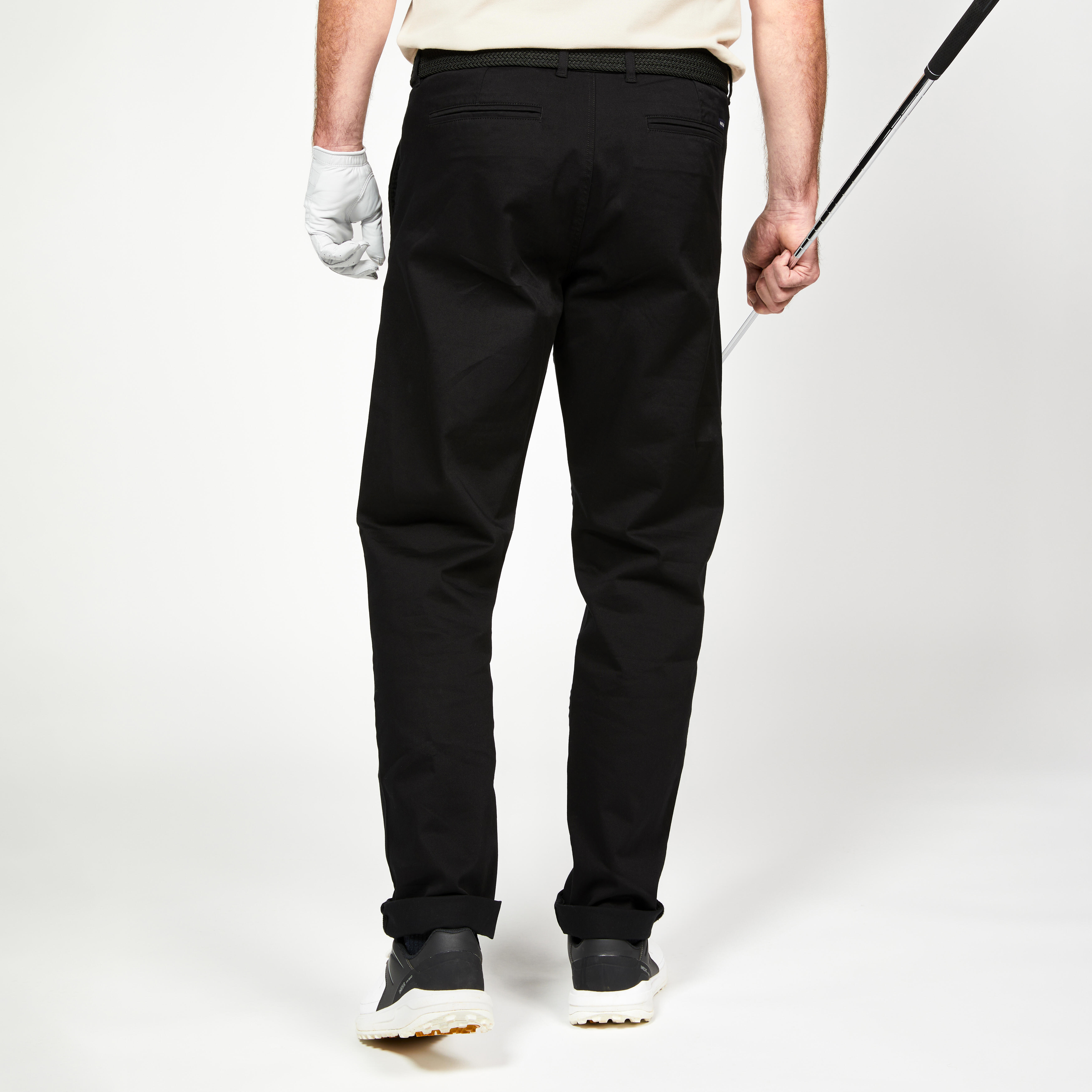 Men's Golf Chino Trousers Cotton - MW500 Black