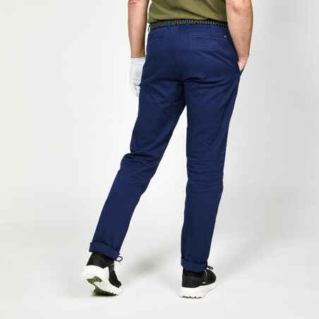 Men's golf cotton chino trousers - MW500 blue