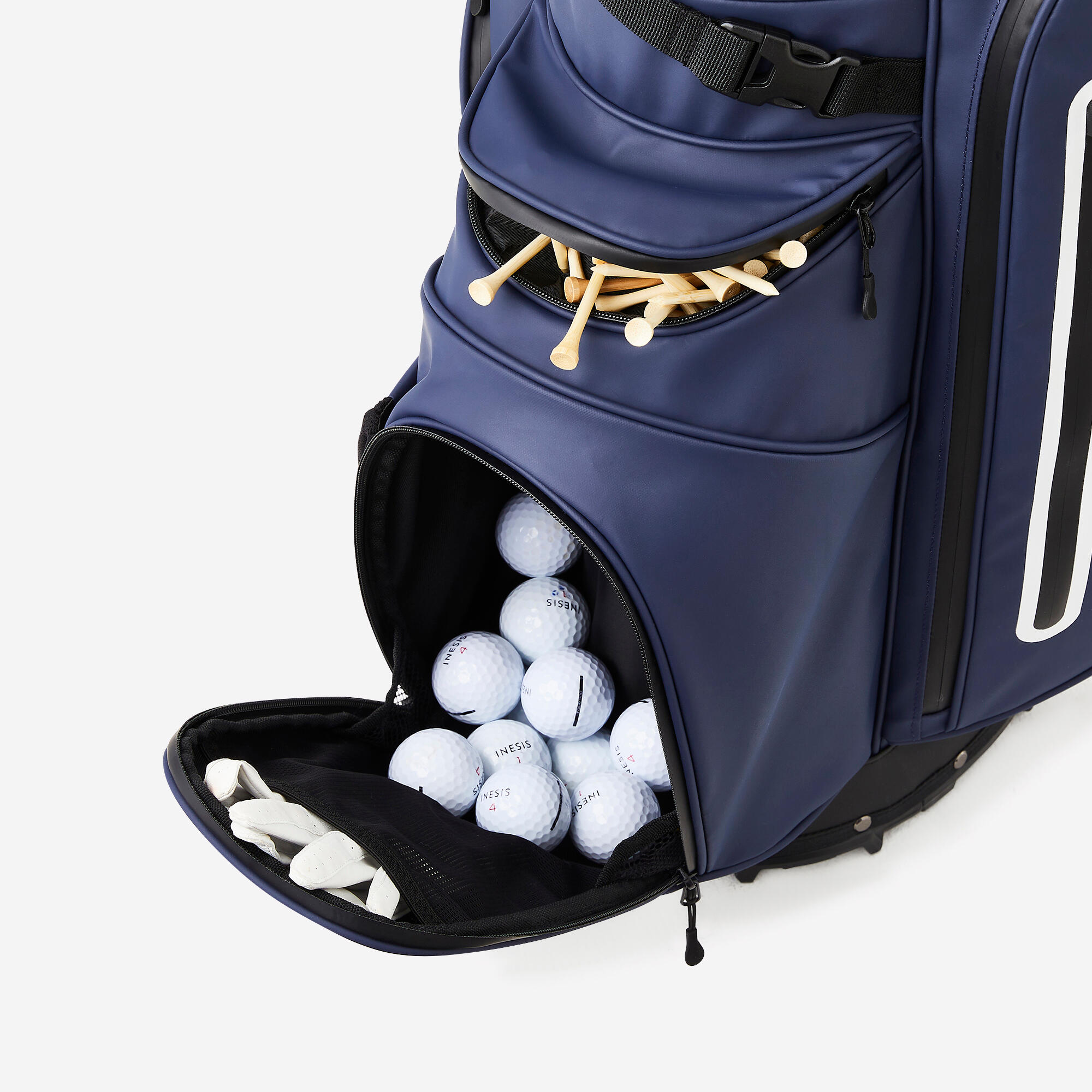 Golf Waterproof Stand Bag - Navy - INESIS