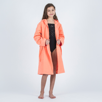 Peignoir de bain enfant microfibre compact corail clair