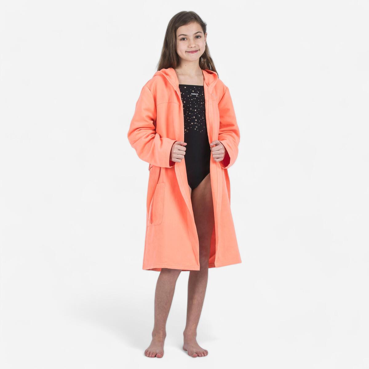 Peignoir de bain enfant microfibre compact corail clair