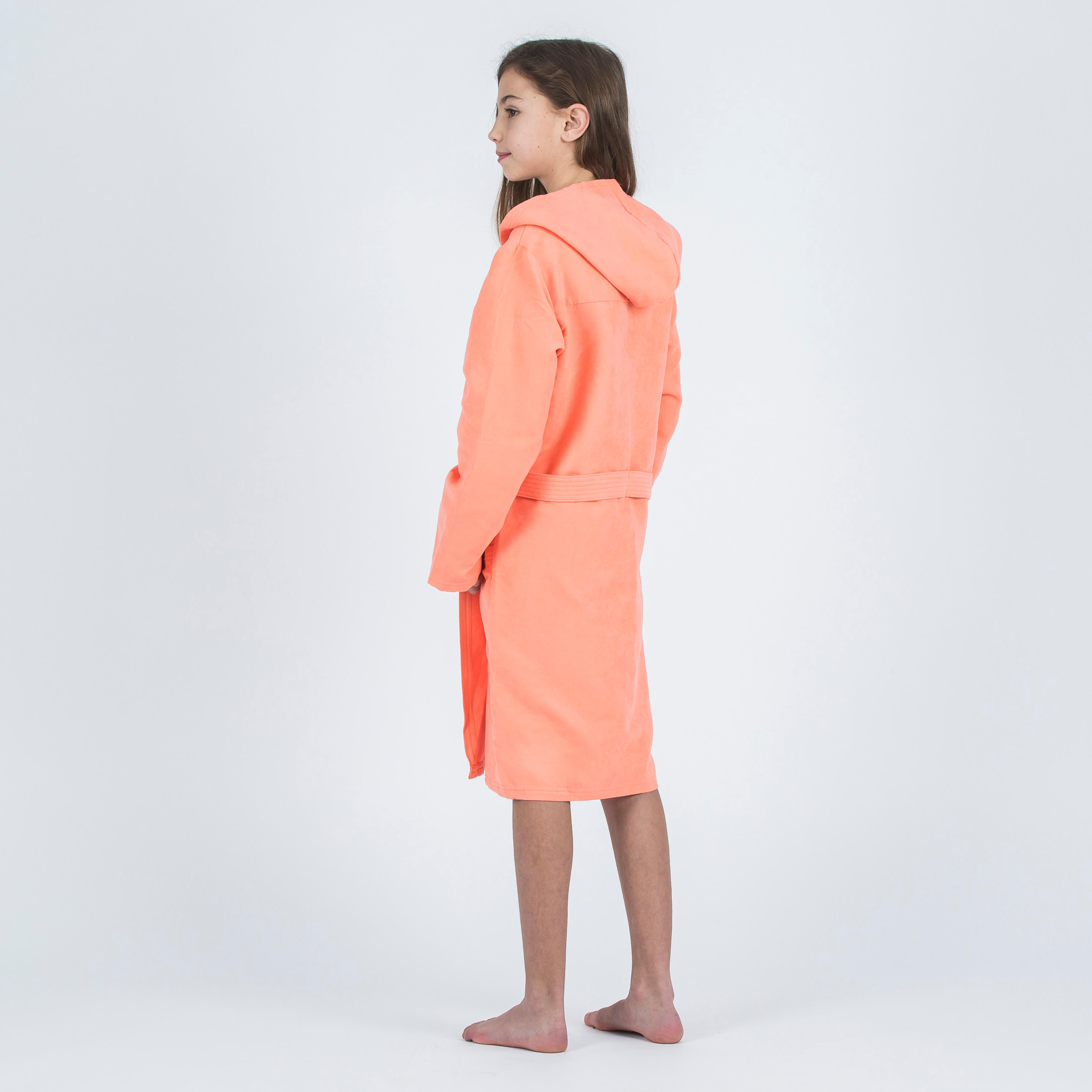 Peignoir de bain enfant microfibre compact corail clair Decathlon