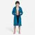 Peignoir de bain compact enfant à capuche en microfibre bleu de prusse