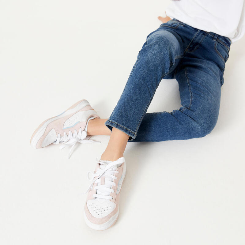 Chaussures à lacets enfant blanche rose - Playventure City