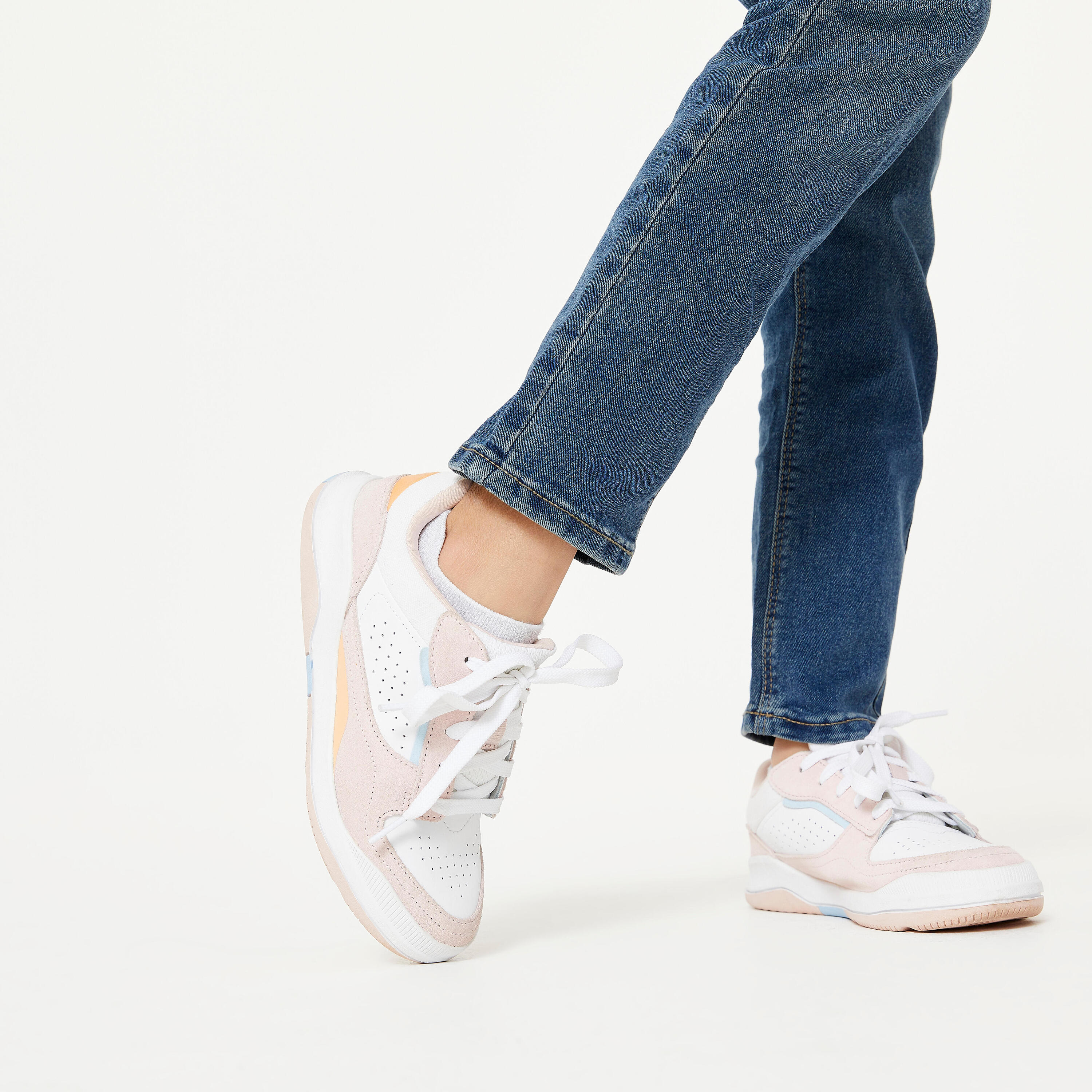 Chaussures multisport à lacets en cuir enfant mixte, Playventure city rose 12/14
