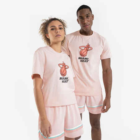 Rožnata uniseks majica za košarko 900 NBA MIAMI HEAT za odrasle