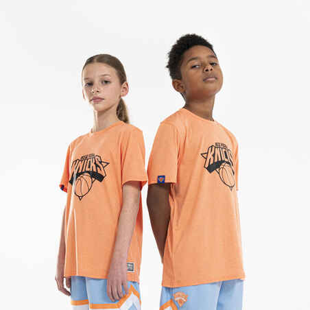 Oranžna majica za košarko 900 NBA KNICKS za otroke