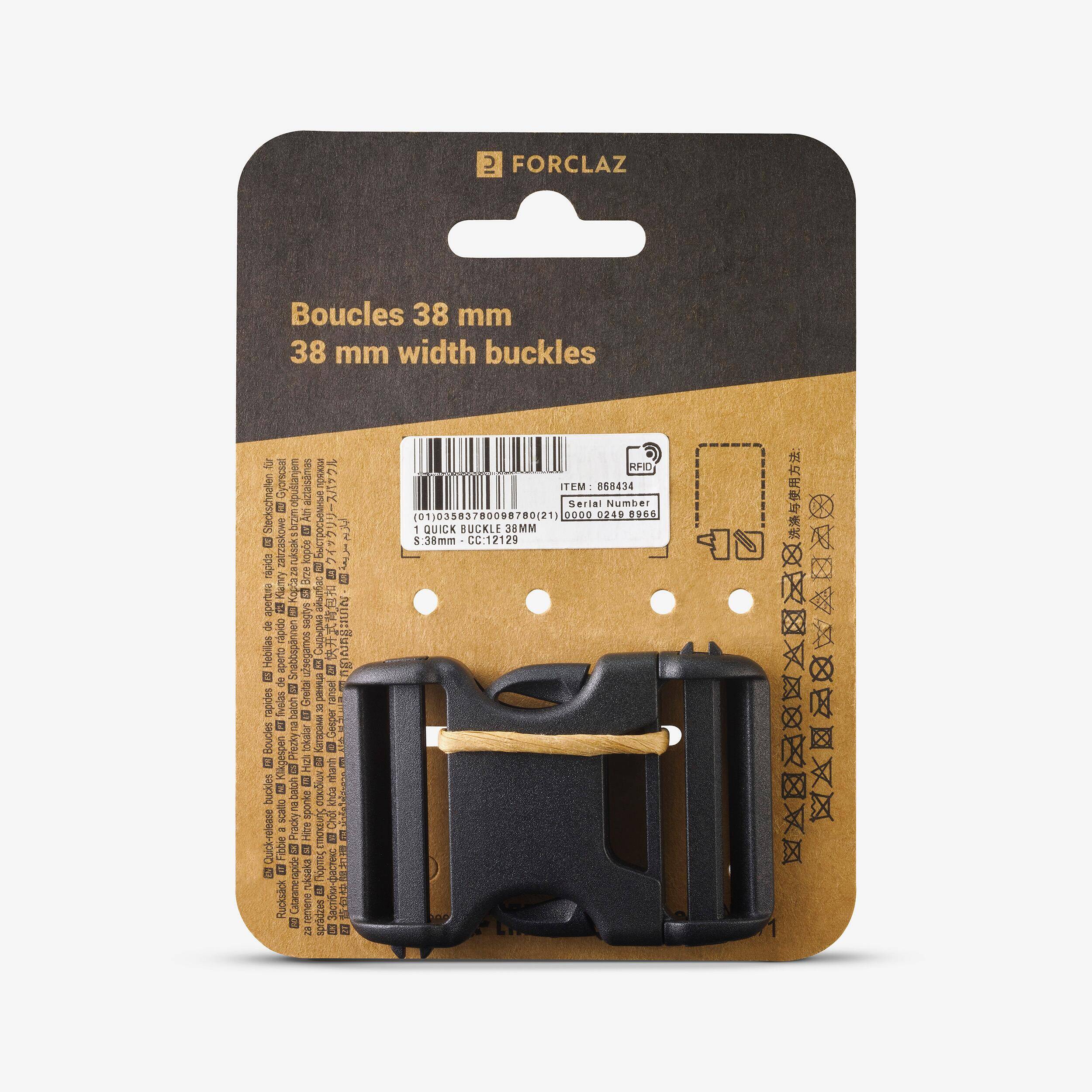 Double pin lock backpack fastening buckle, 38 mm -  1