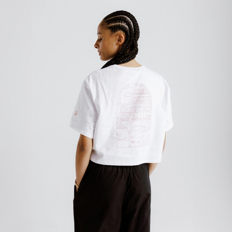 T-shirt crop-top Paris 2024 Femme - Blanc