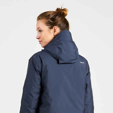 Women's warm waterproof sailing and rain jacket SAILING 100 blue