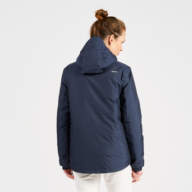 Chaqueta impermeable cortavientos 100 Mujer azul