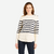 Pull marin tricoté Femme - 100 écru rayé navy