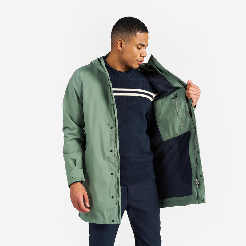 Men's Oilskin waterproof windproof Sailing 300 Navy Blue TRIBORD