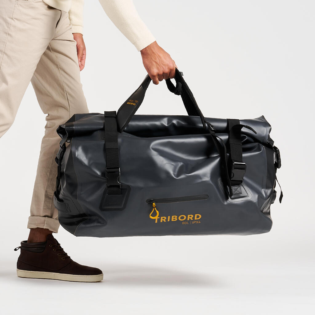 Waterproof duffle bag - travel bag 80 L yellow black