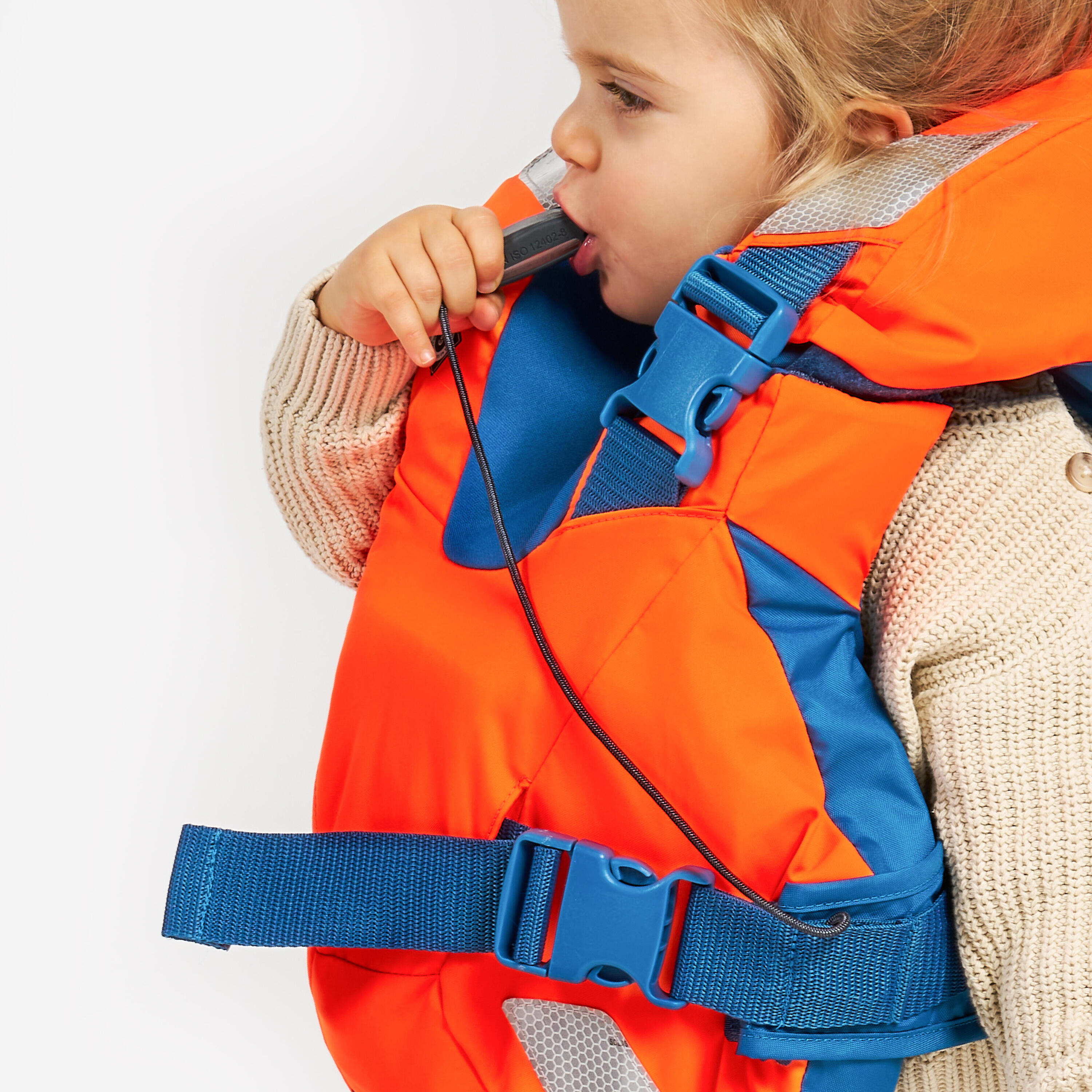 LJ100N easy baby life jacket for babies and infants 10-15 kg orange blue 8/15