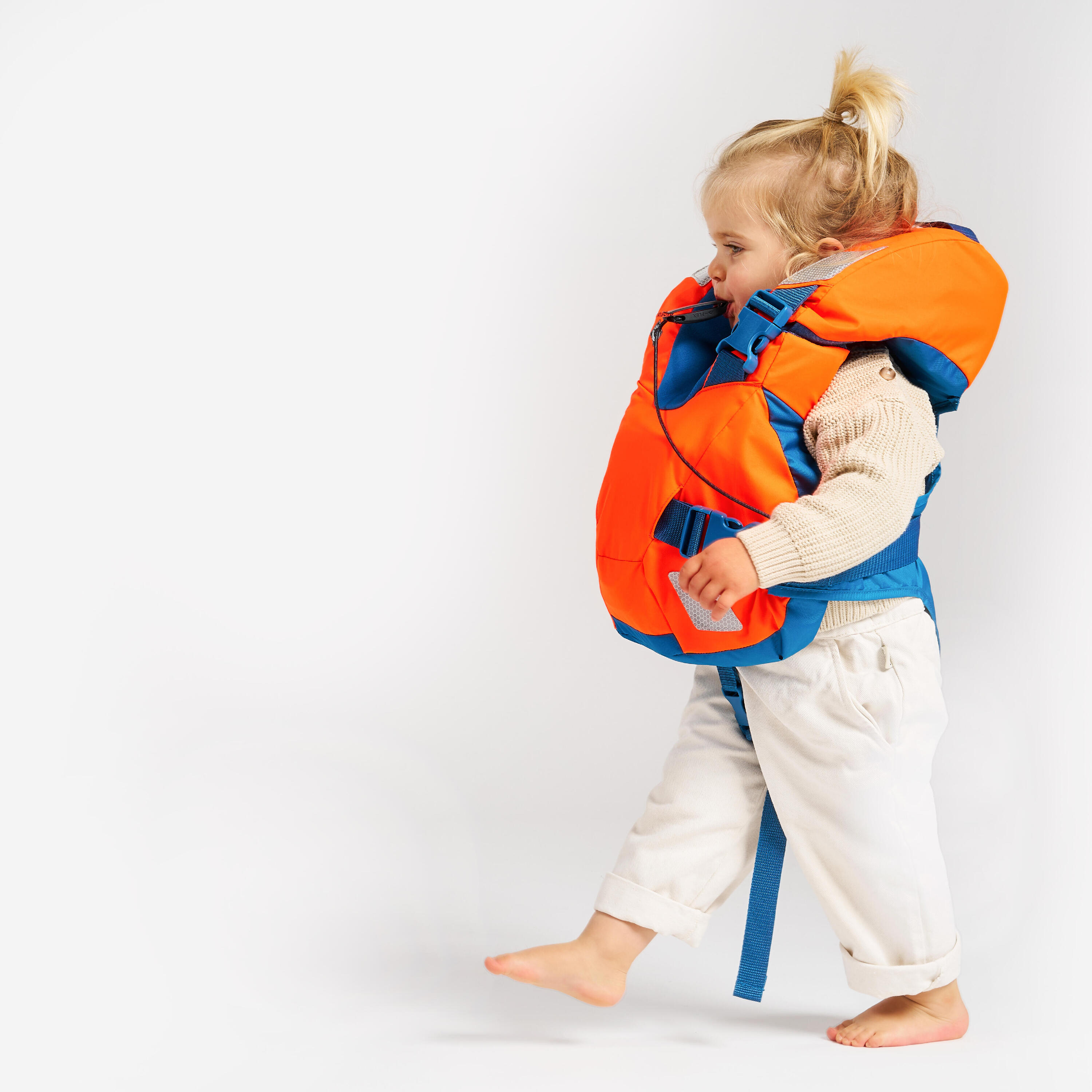 LJ100N easy baby life jacket for babies and infants 10-15 kg orange blue 12/15