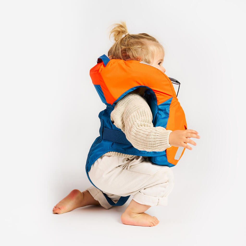 LJ100N easy baby life jacket for babies and infants 10-15 kg orange blue