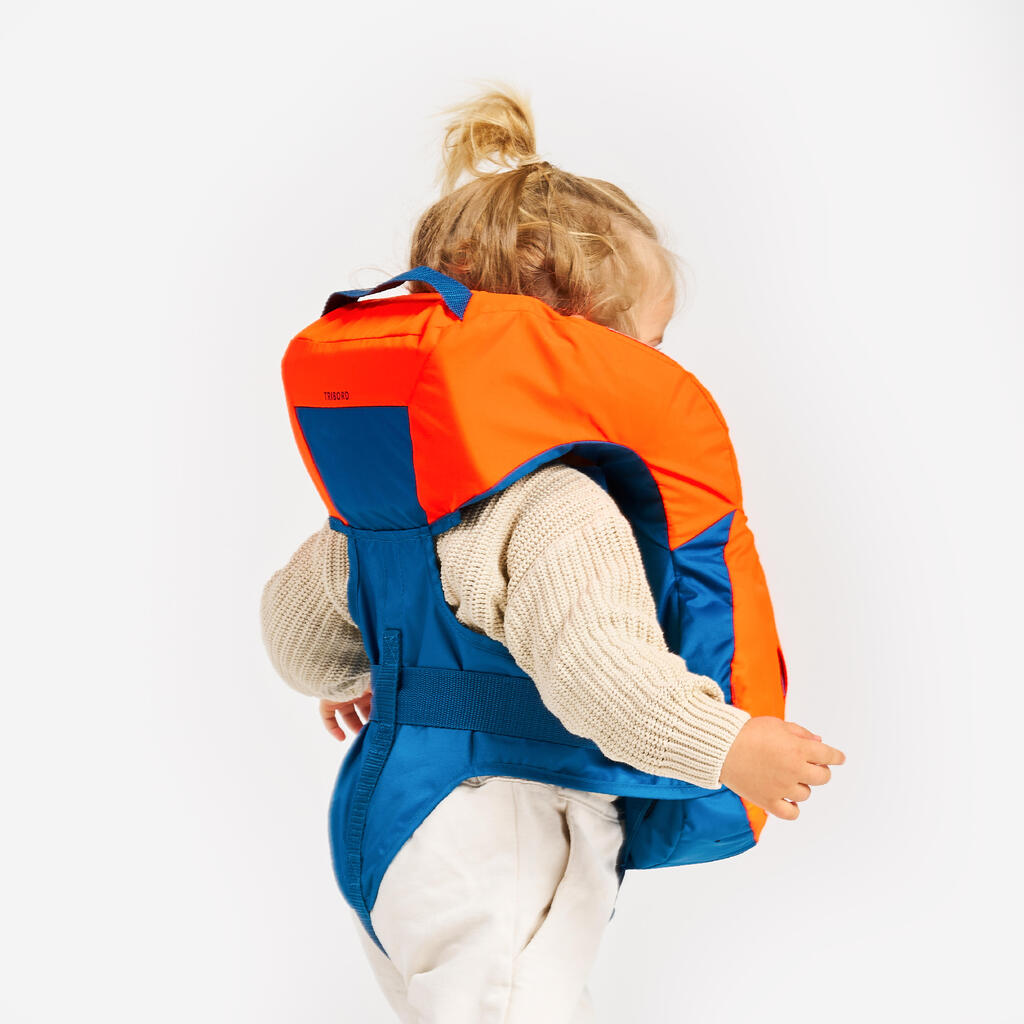 LJ100N easy baby life jacket for babies and infants 10-15 kg orange blue