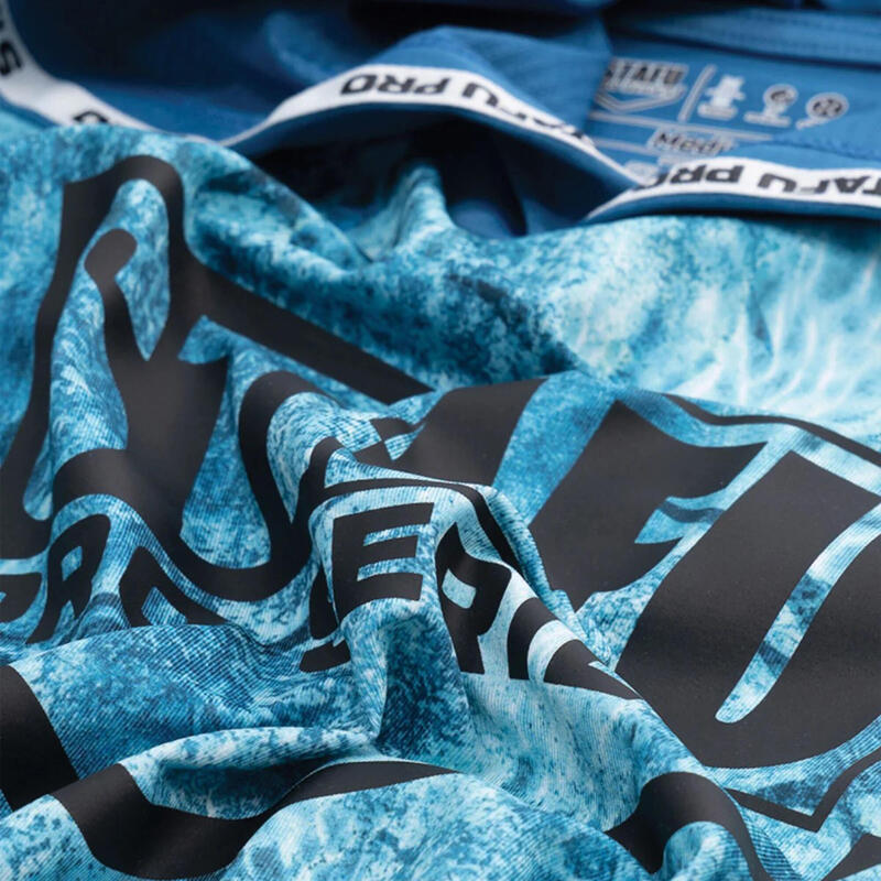 Stafu Pro Outrigger Kapüşonlu Uzun Kollu Tişörtü - Balıkçılık - UV Koruma - Mavi