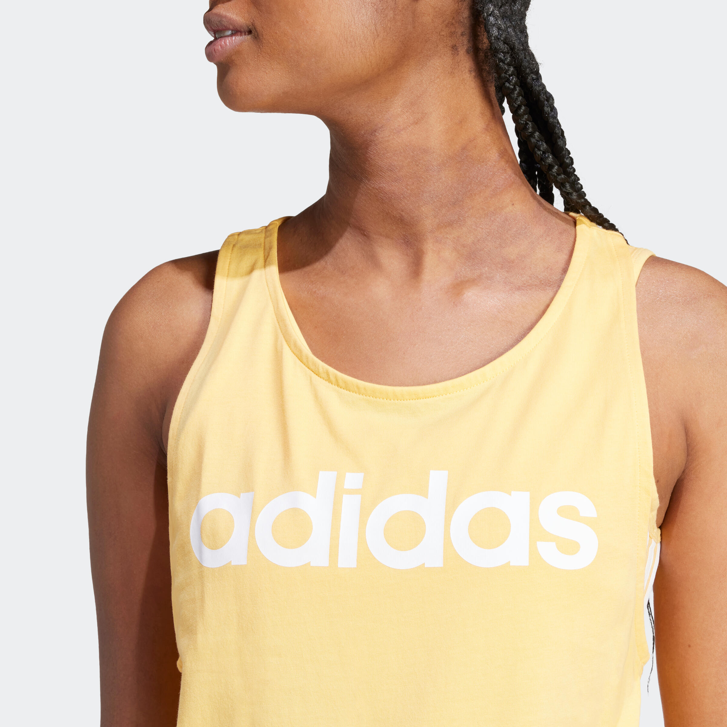 Canotta ADIDAS donna palestra regular fit cotone arancione 5/5
