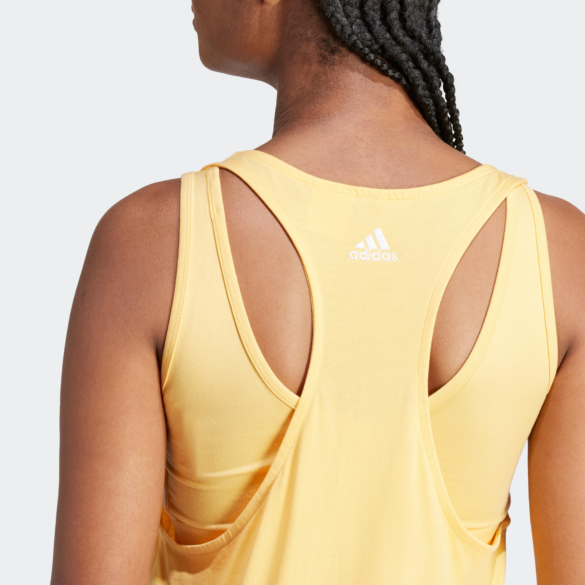 Canotta ADIDAS donna palestra regular fit cotone arancione 4/5