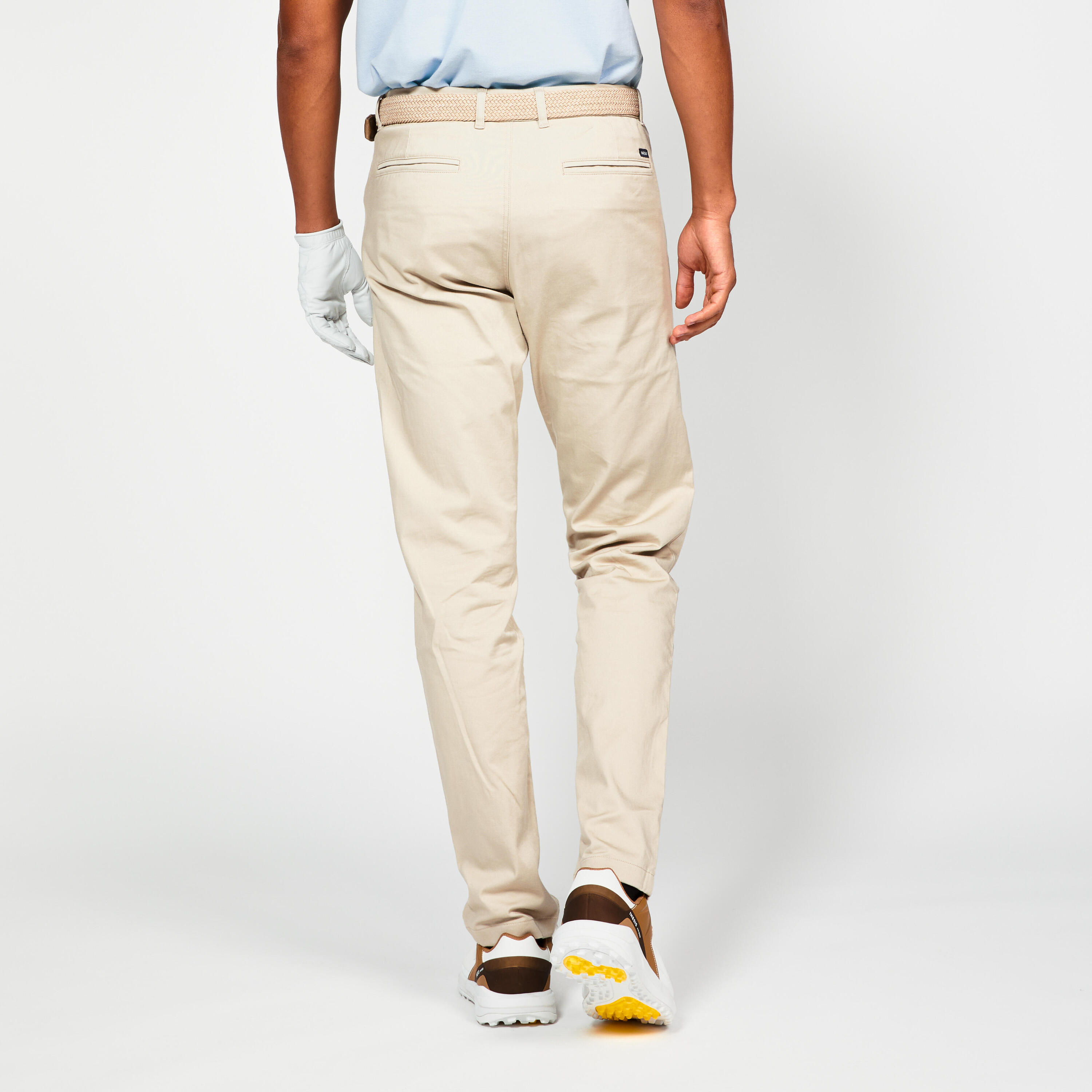 Men's golf cotton chino trousers - MW500 linen 2/4