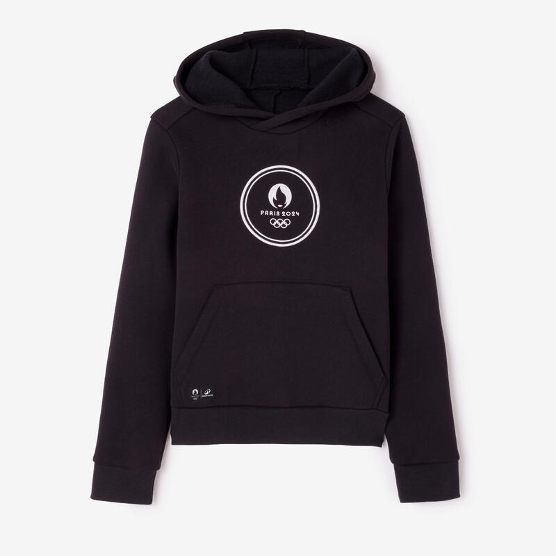 Sweat capuche Paris 2024 Enfant Noir