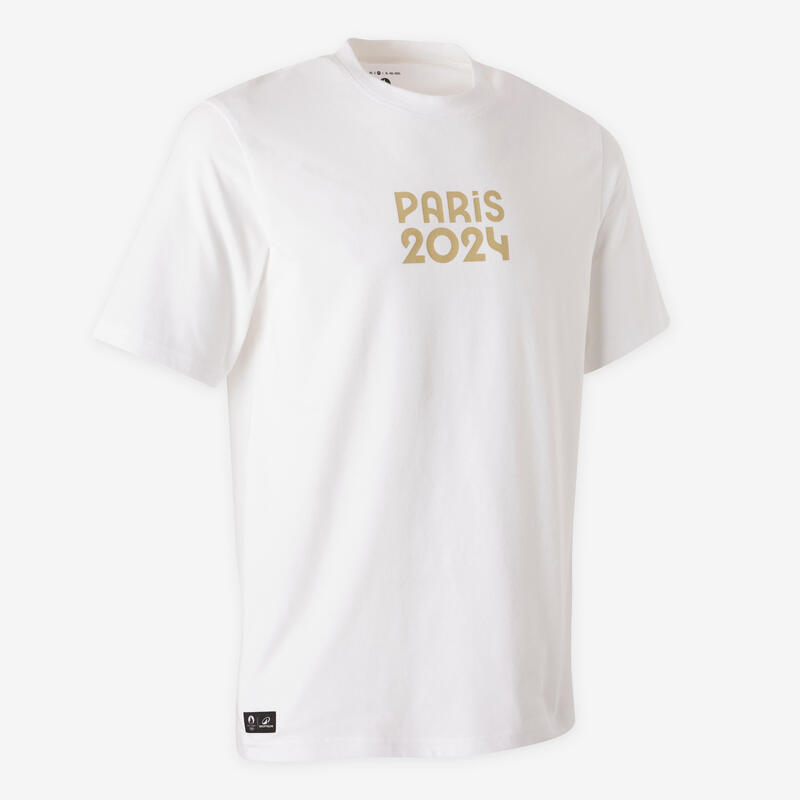 T-shirt manches courtes Paris 2024 Celebrate essentiel adulte blanc