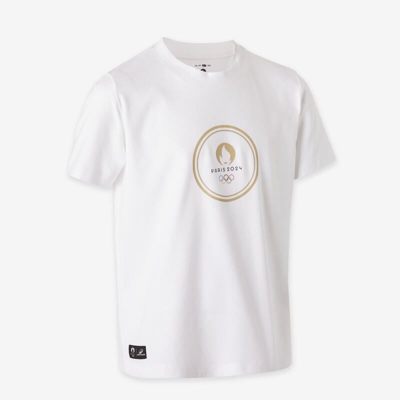 T-shirt manches courtes Paris 2024 Celebrate Essentiel Enfant blanc