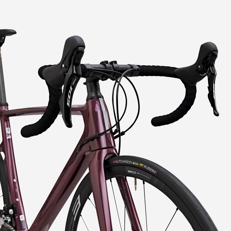 Bicicletă șosea EDR CF Shimano 105 bordo damă