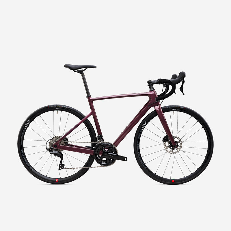 Damen 12 Gänge Rennrad - EDR CF Shimano 105 dunkelrot 