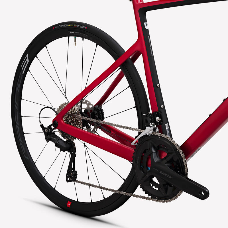 12 Gänge Rennrad - EDR CF Shimano 105 rot 