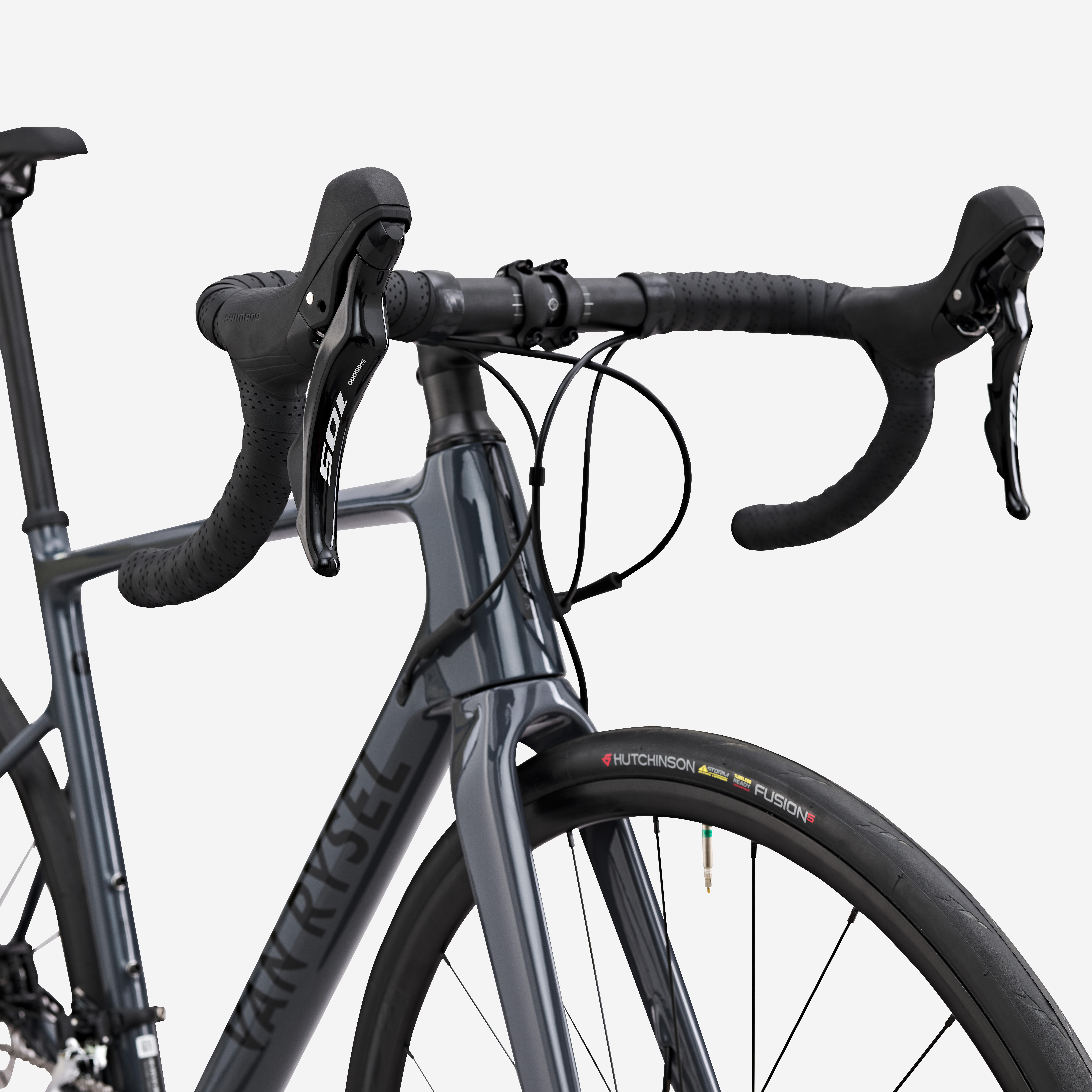 Vélo de route carbone, Néo Racer Shimano 105 12V gris - VAN RYSEL