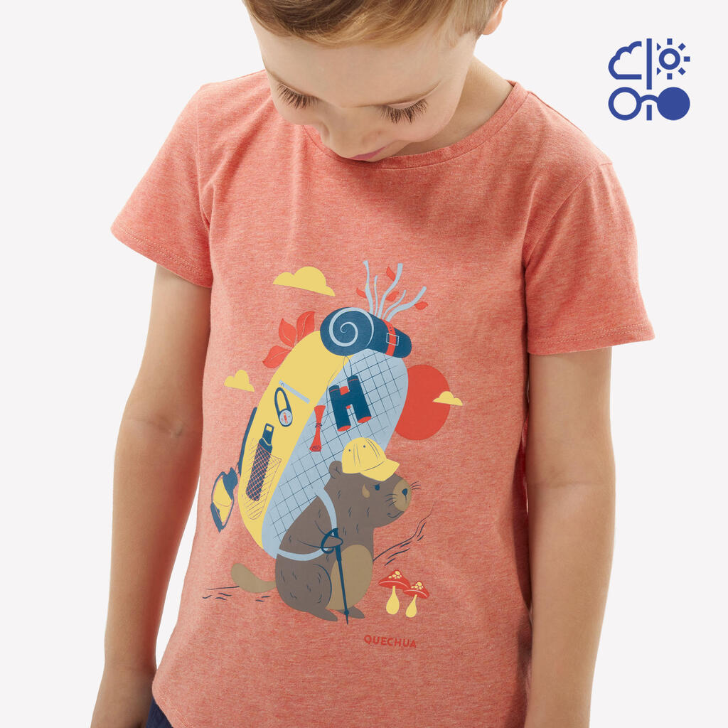 Kids’ hiking T-shirt, 2-6 years, NH100 - Orange
