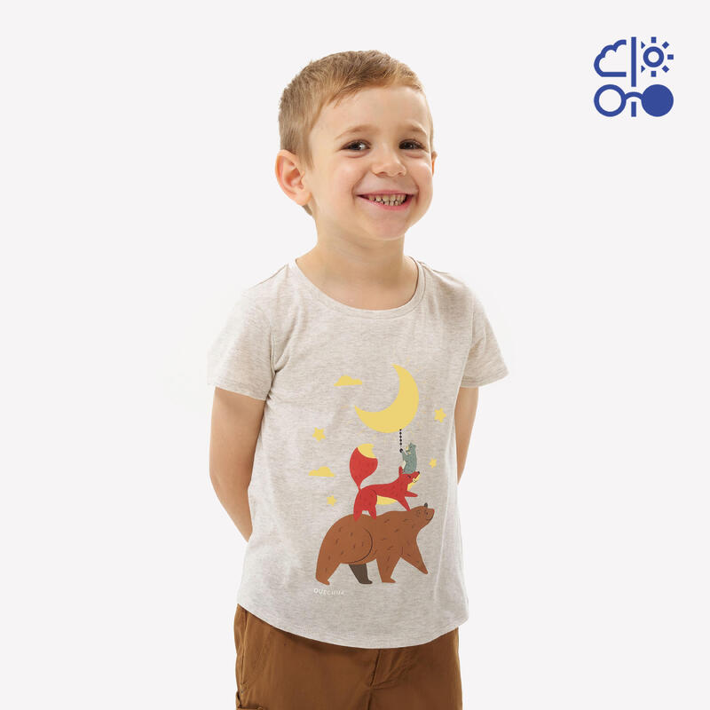 Tricou Drumeție NH100 Bej Copii 2-6 ani