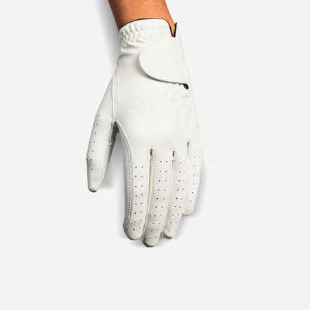 WOMEN'S GOLF GLOVE RIGHT HANDED - 500 WHITE