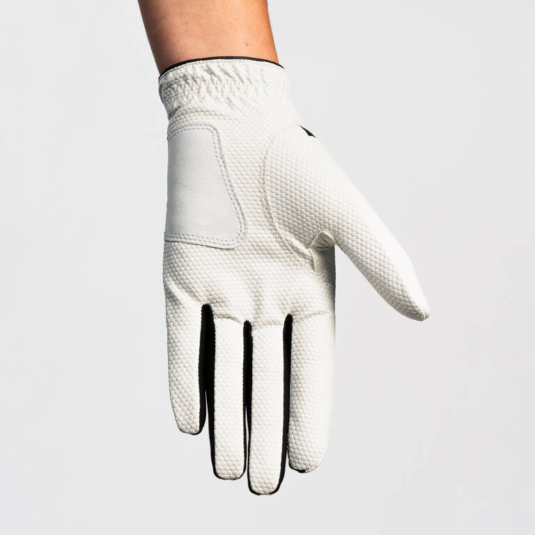 Sarung Tangan Golf Wanita Right Handed 100 - Putih Hitam